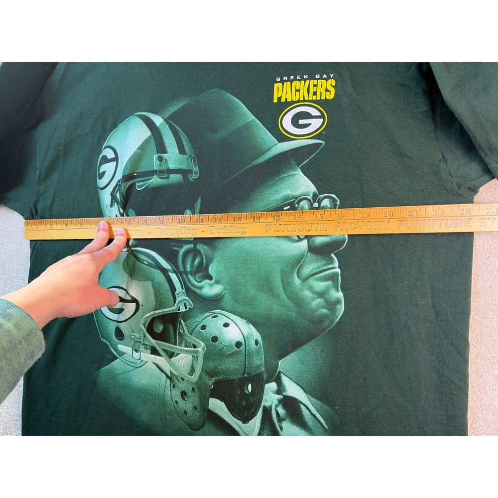 Vtg Pro Player Green Bay Packers Men T Shirt XL Vince Lombardi 90s Single Stitch - Picture 7 of 7